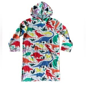 Mini Boden 9-10 Years Kids Bath Swim Terry Robe Coverup Dinosaurs Hooded